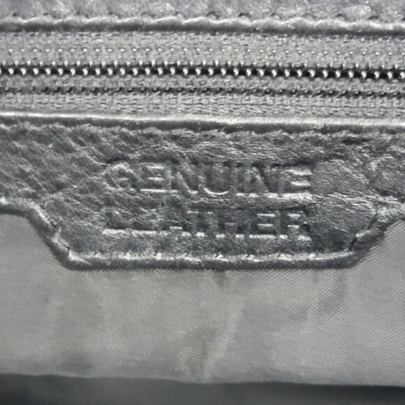 Genuine Leather Black Shoulder Bag | Multi Pocket Crossbody Purse - Picture 8 of 15